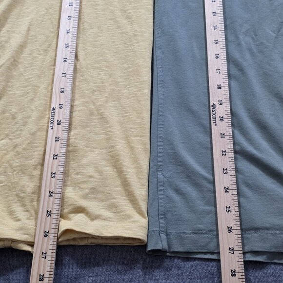 T Shirt Women L Lot of 2 Banana Republic Olsen Yellow Green SS Cotton Mix Casual - Picture 13 of 16